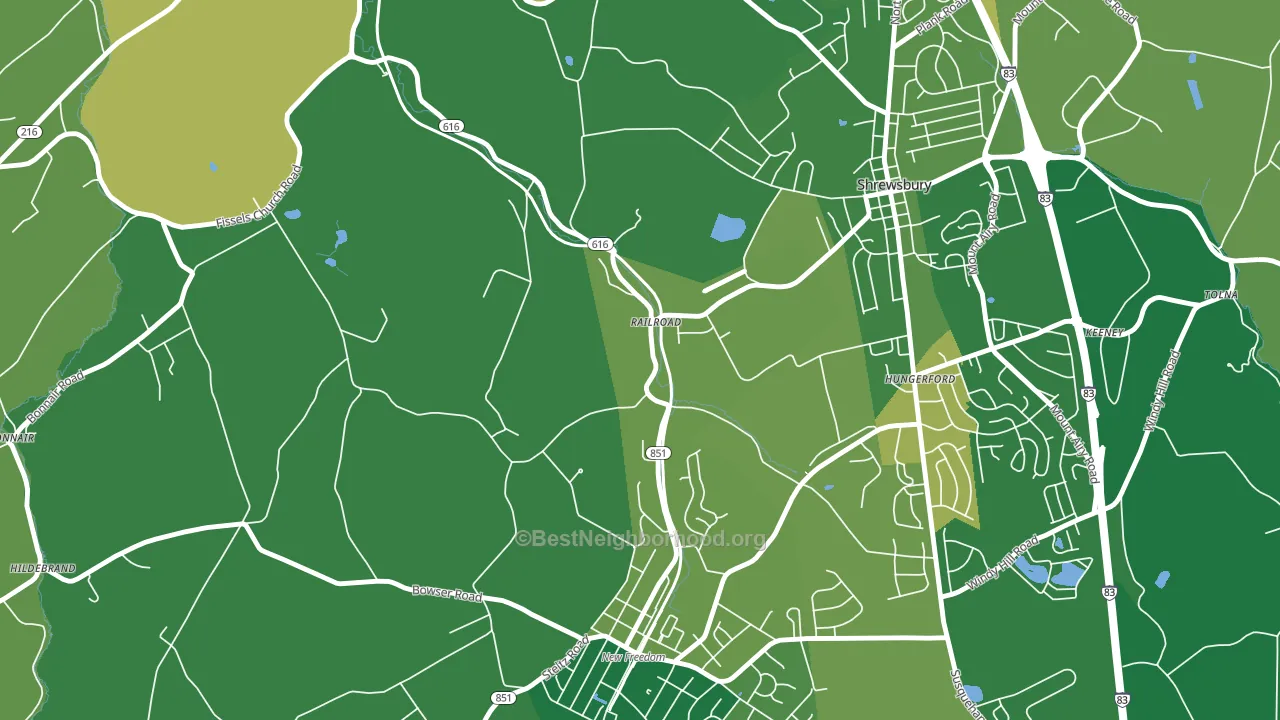 Railroad, PA block-group voter-turnout map