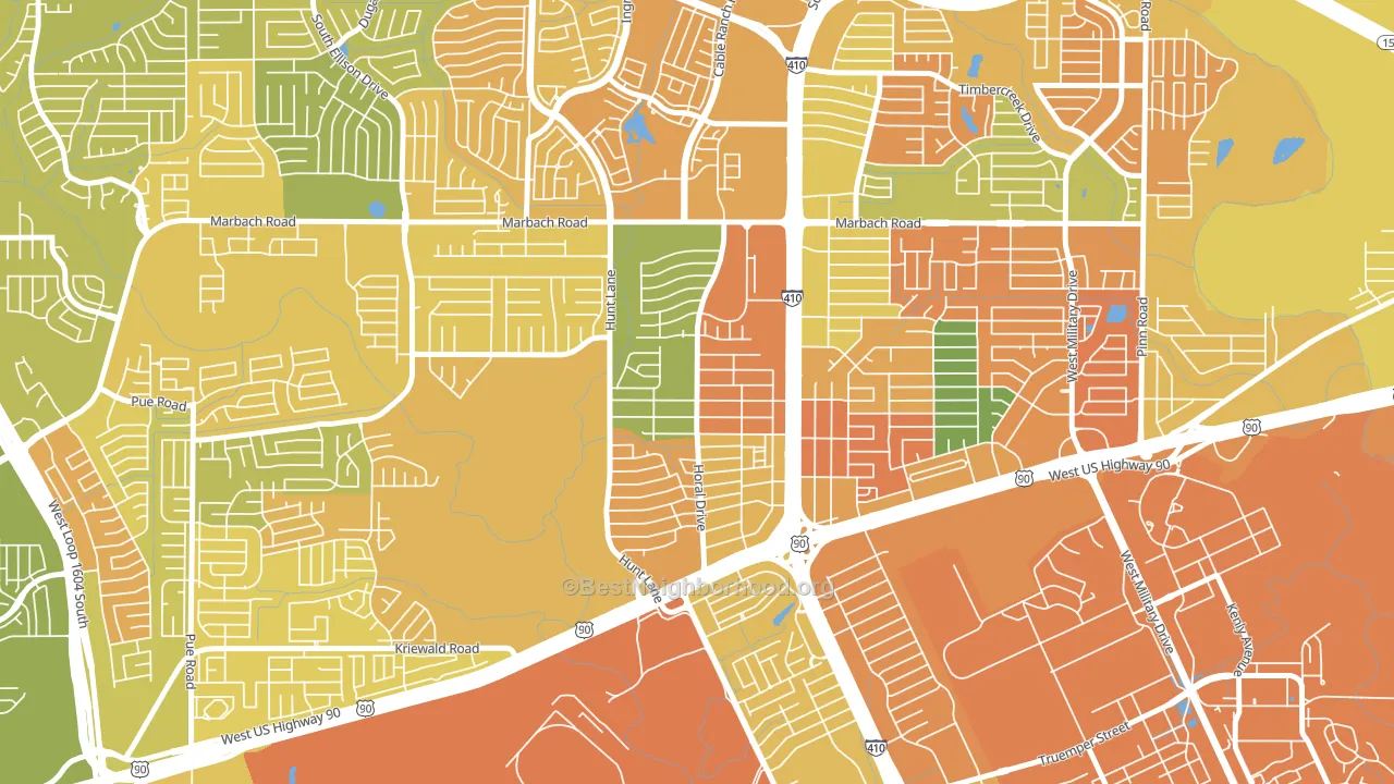 Rainbow Hills, San Antonio, TX block-group voter-turnout map