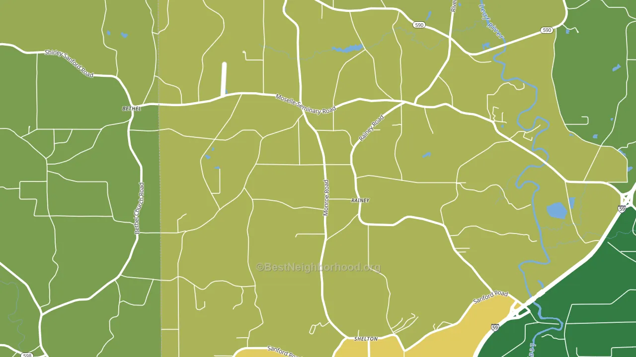 Rainey, MS block-group voter-turnout map