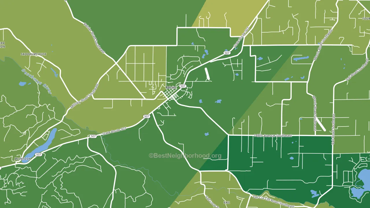 Rainier, WA block-group voter-turnout map
