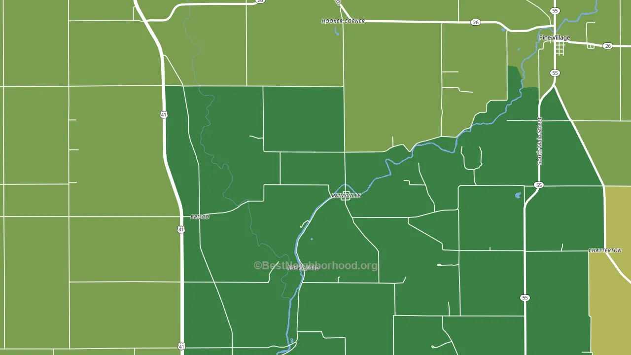 Rainsville, IN block-group voter-turnout map