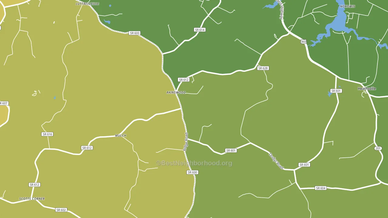 Rainswood, VA block-group voter-turnout map