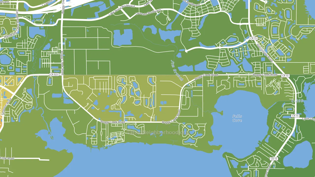 Raintree, Kissimmee, FL block-group voter-turnout map