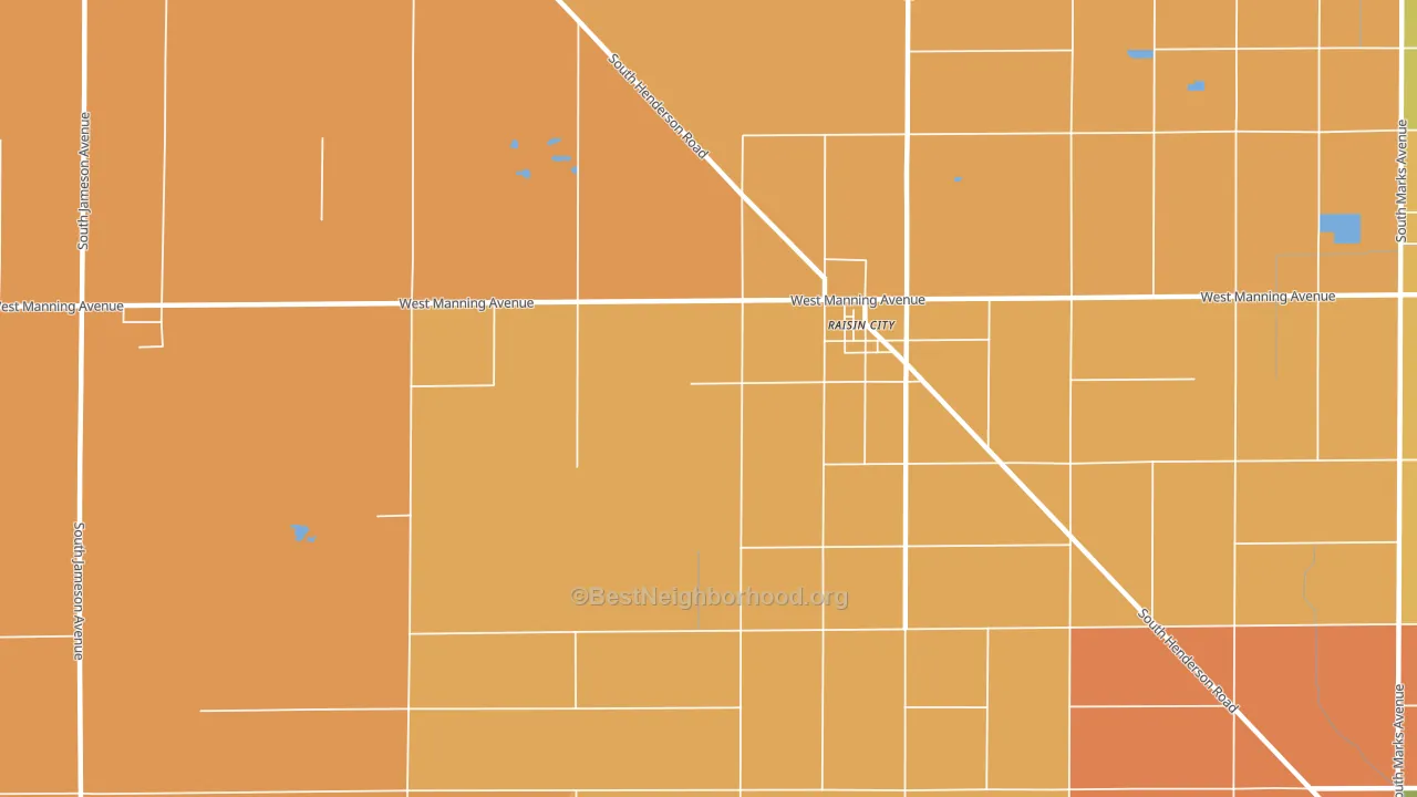 Raisin, CA block-group voter-turnout map