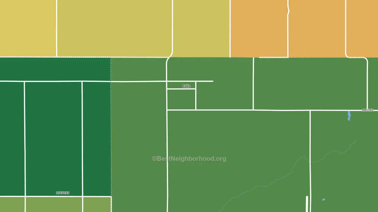 Rake, IA block-group voter-turnout map