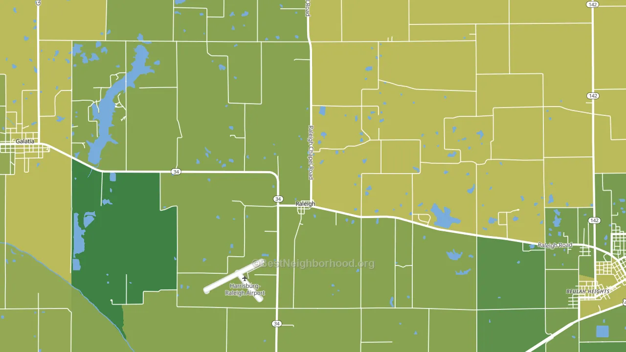 Raleigh, IL block-group voter-turnout map