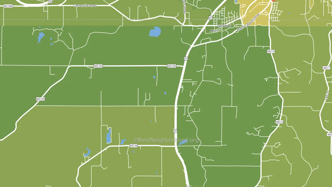 Ralls, MO block-group voter-turnout map