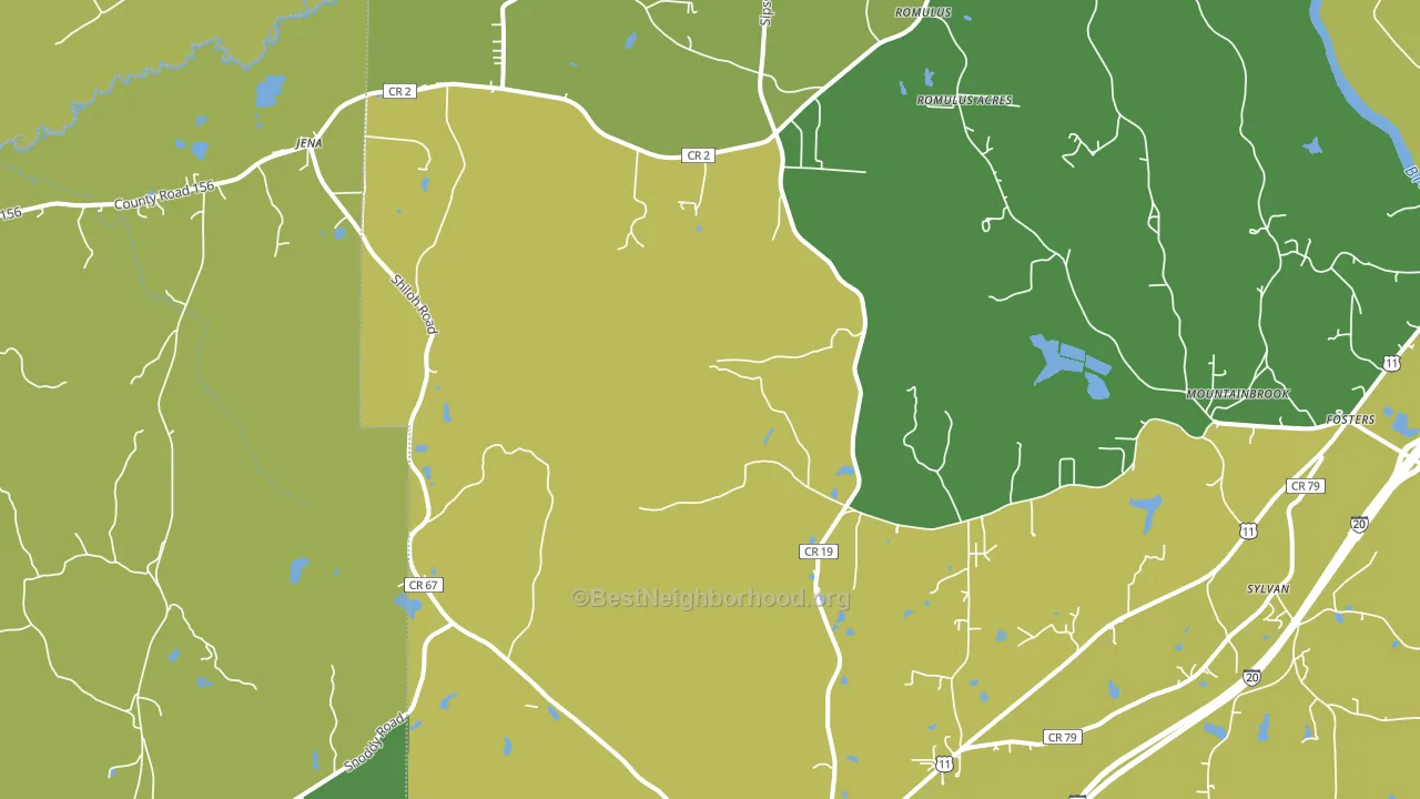 Ralph, AL block-group voter-turnout map