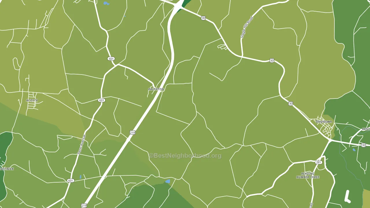 Ralphton, PA block-group voter-turnout map