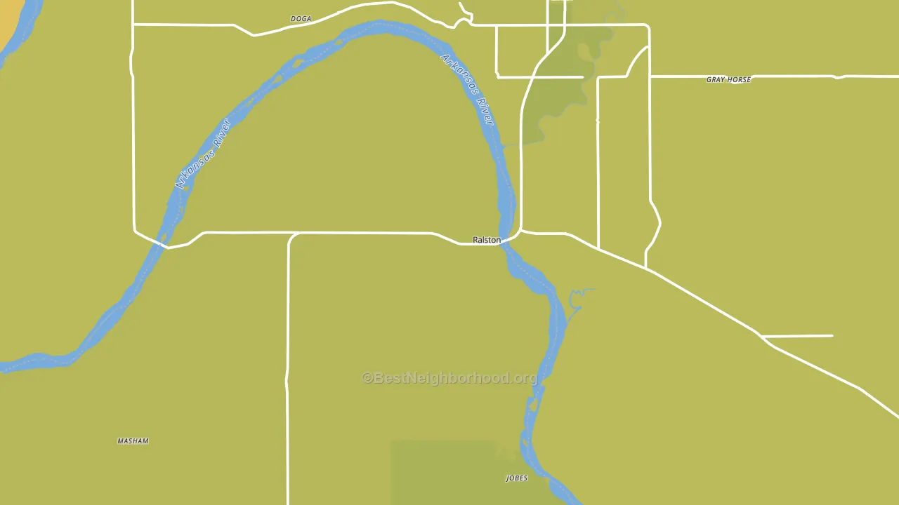 Ralston, OK block-group voter-turnout map