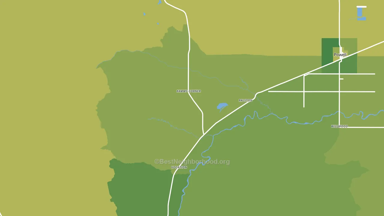 Ralston, WY block-group voter-turnout map