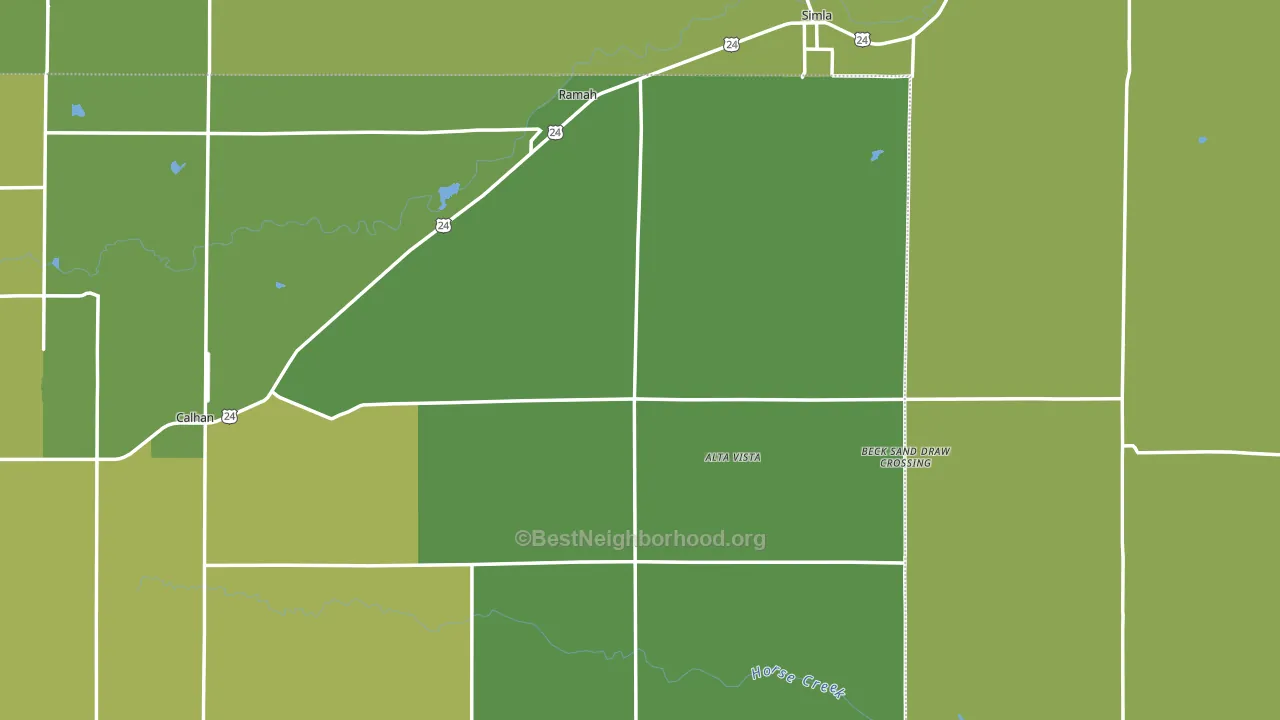 Ramah, CO block-group voter-turnout map