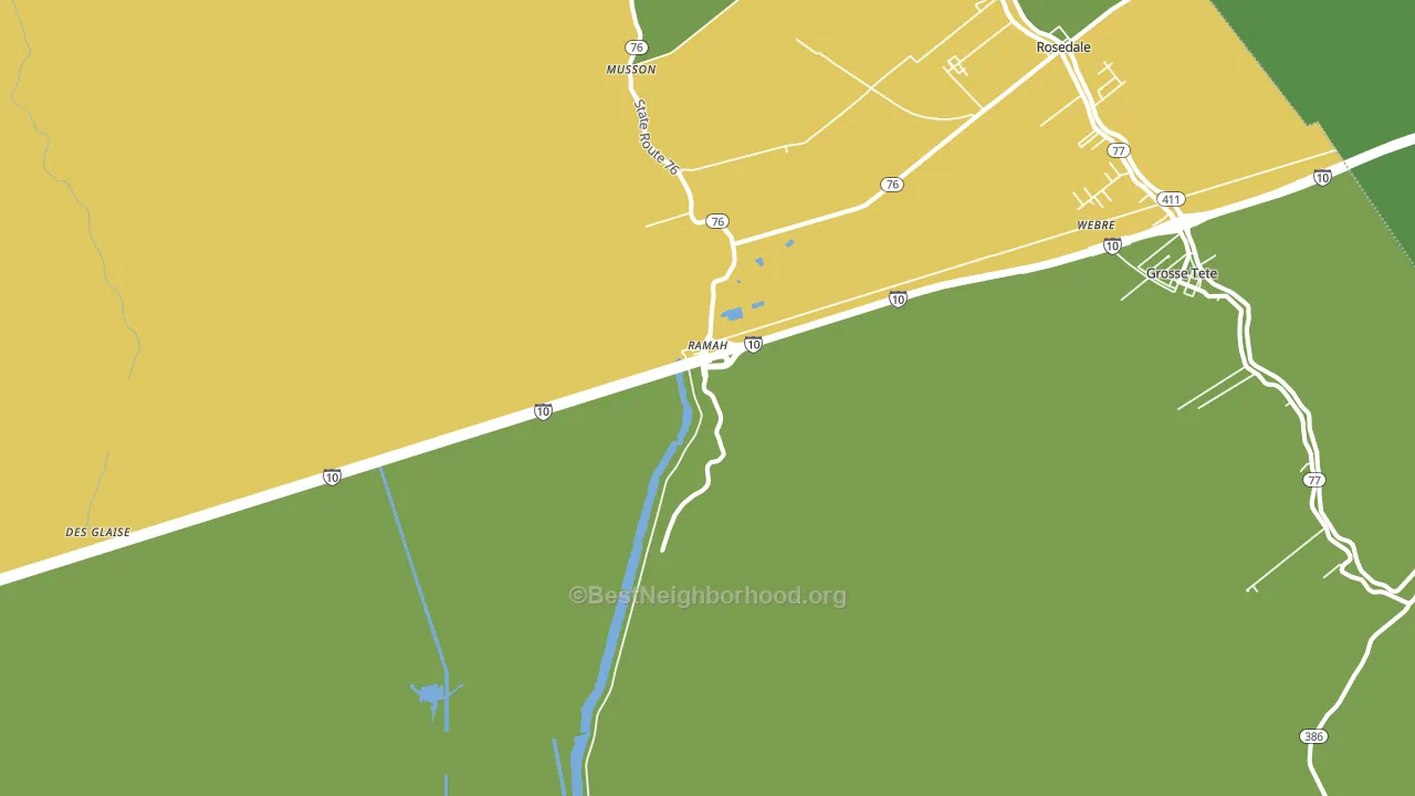 Ramah, LA block-group voter-turnout map