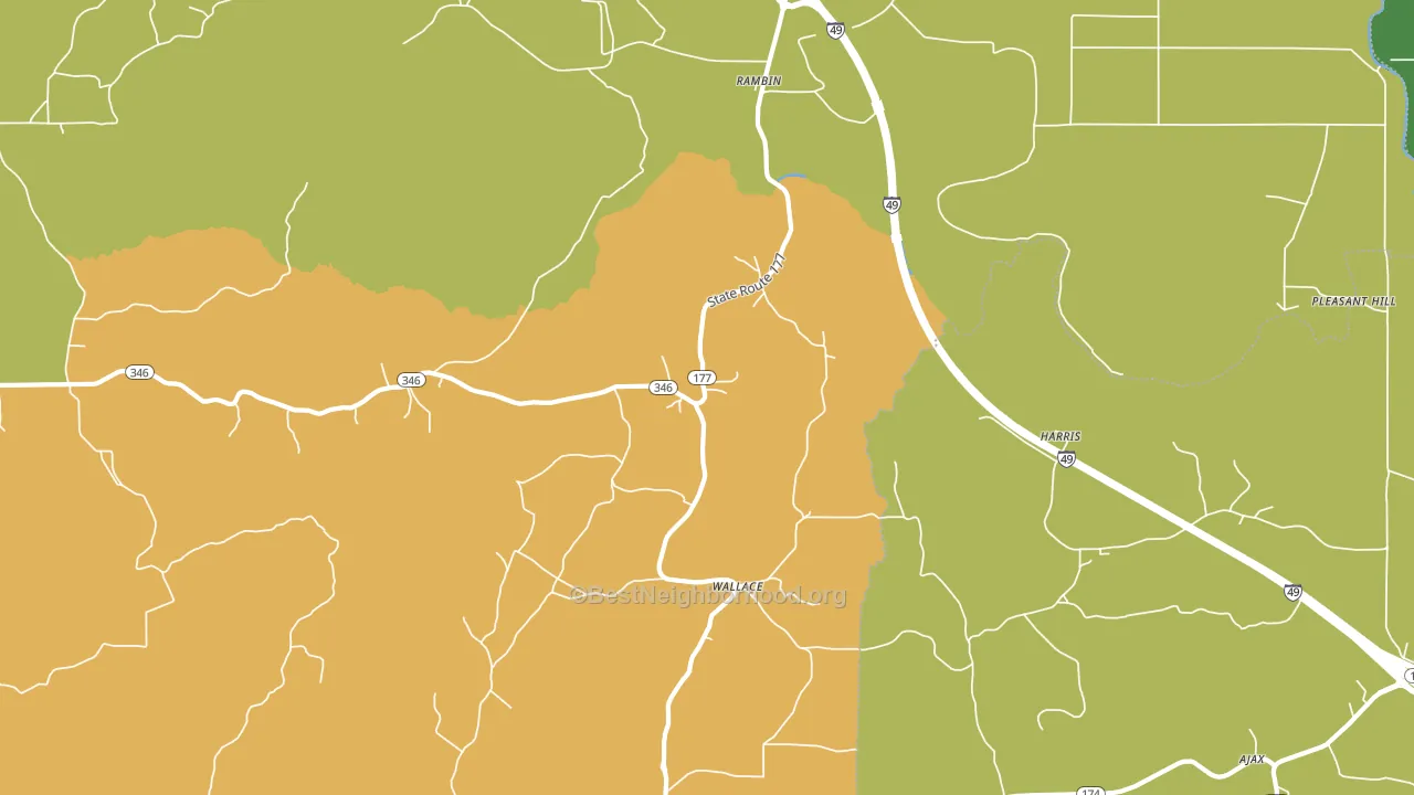 Rambin, LA block-group voter-turnout map