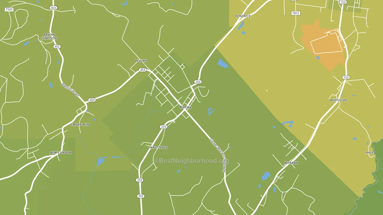 Ramey, PA block-group voter-turnout map