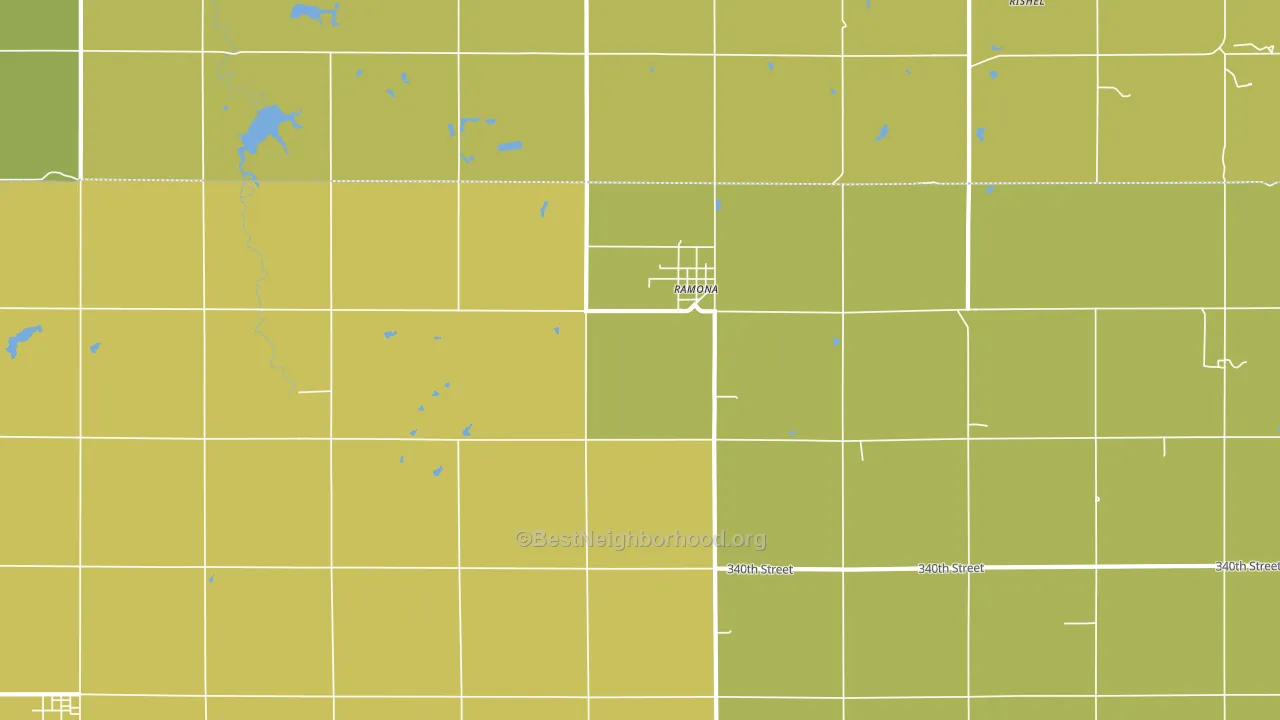 Ramona, KS block-group voter-turnout map