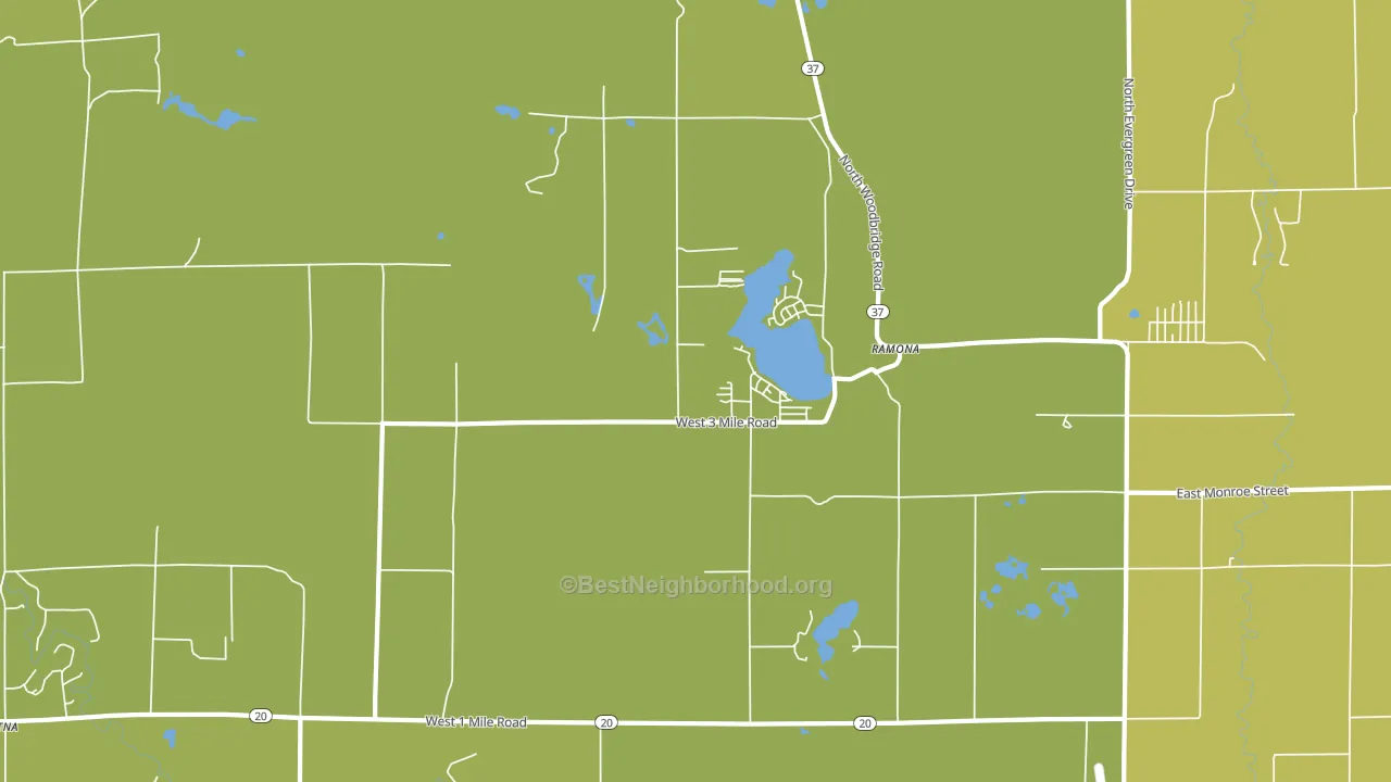 Ramona, MI block-group voter-turnout map