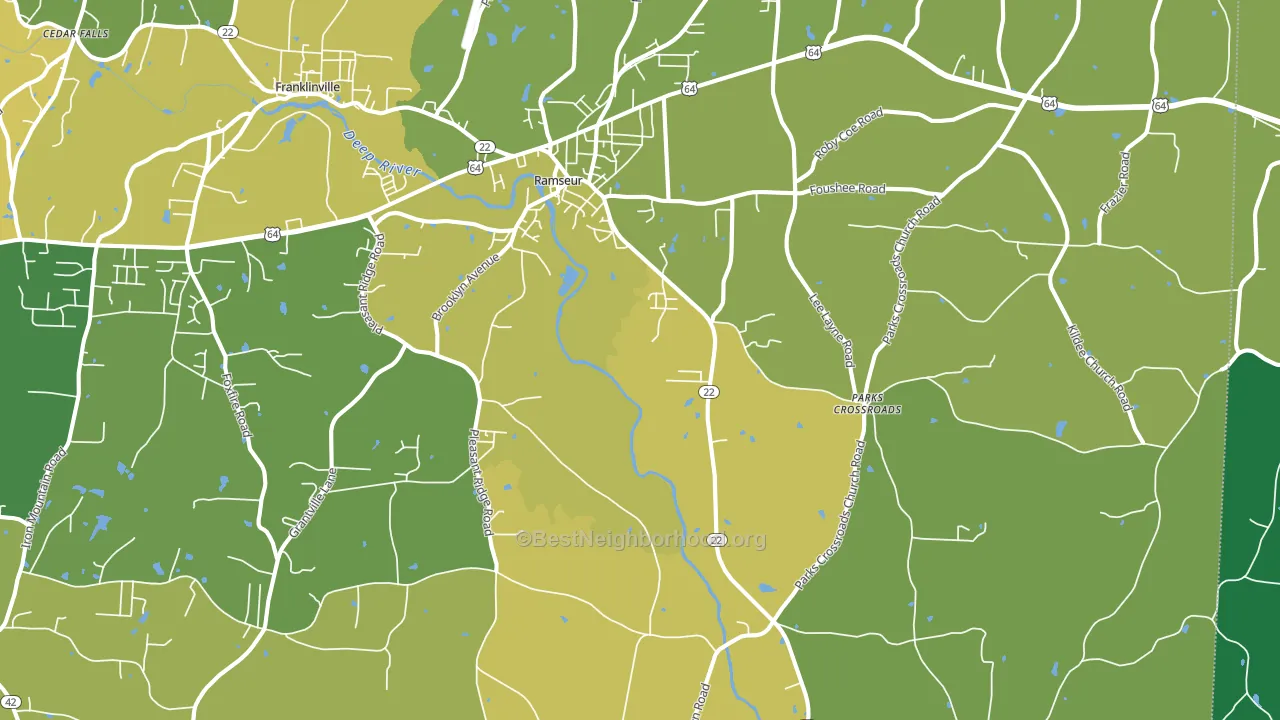 Ramseur, NC block-group voter-turnout map