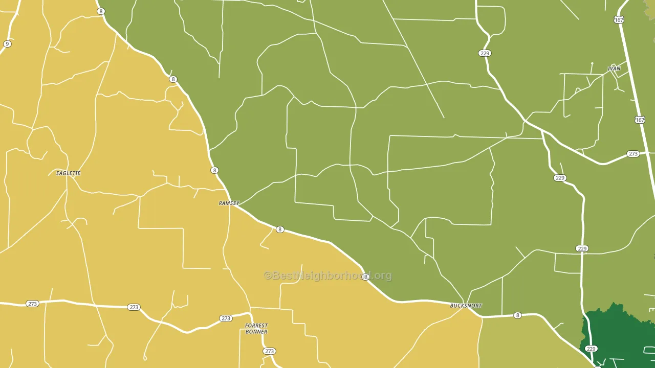 Ramsey, AR block-group voter-turnout map