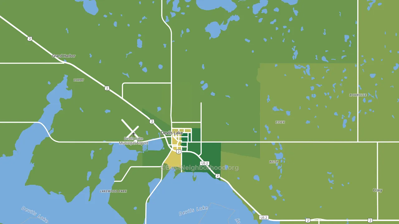 Ramsey County, ND block-group voter-turnout map