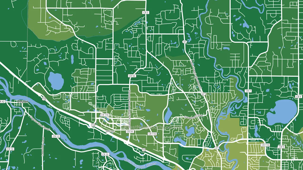 Ramsey, MN block-group voter-turnout map