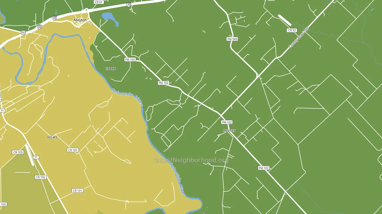 Ramsey, TX block-group voter-turnout map