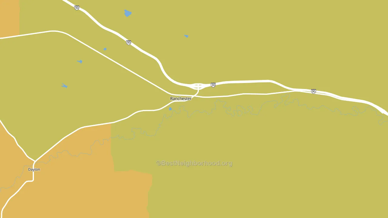 Ranchester, WY block-group voter-turnout map