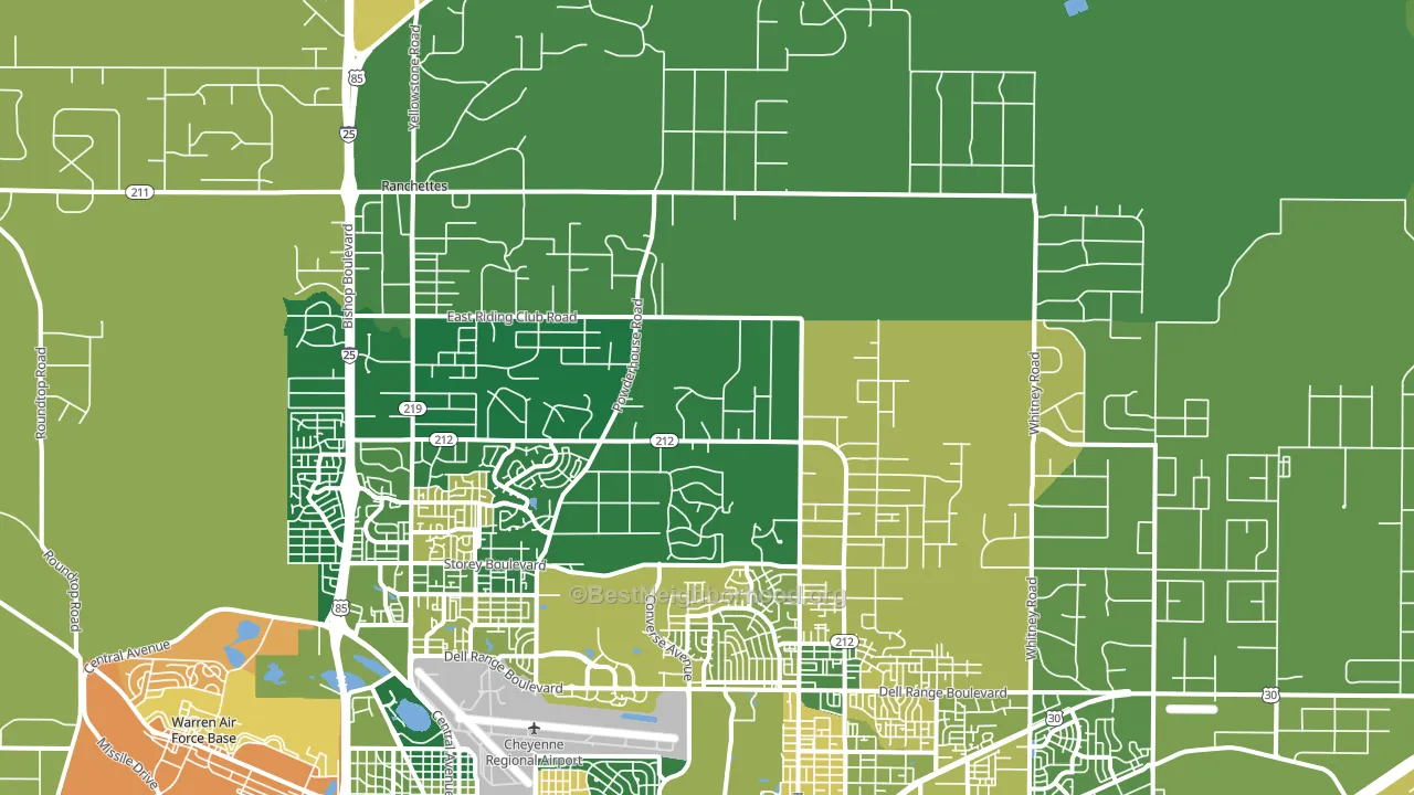 Ranchettes, WY block-group voter-turnout map