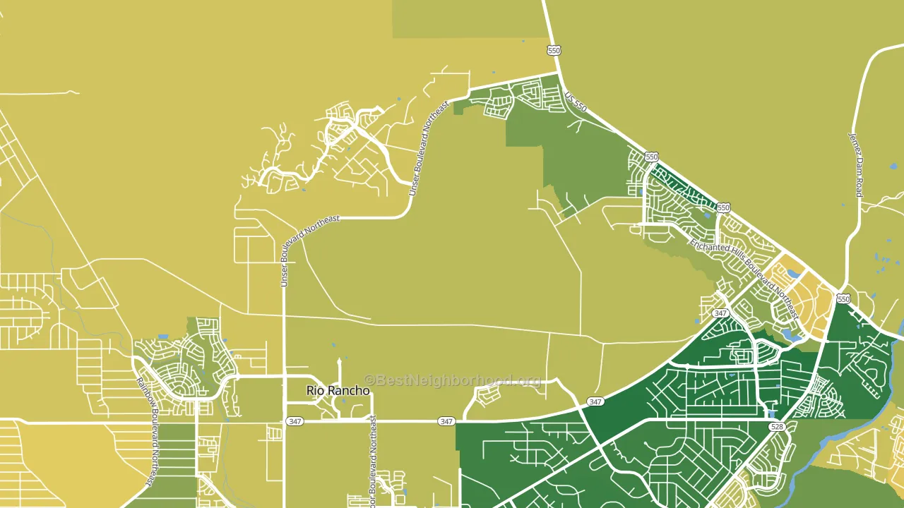 Ranchitos, NM block-group voter-turnout map