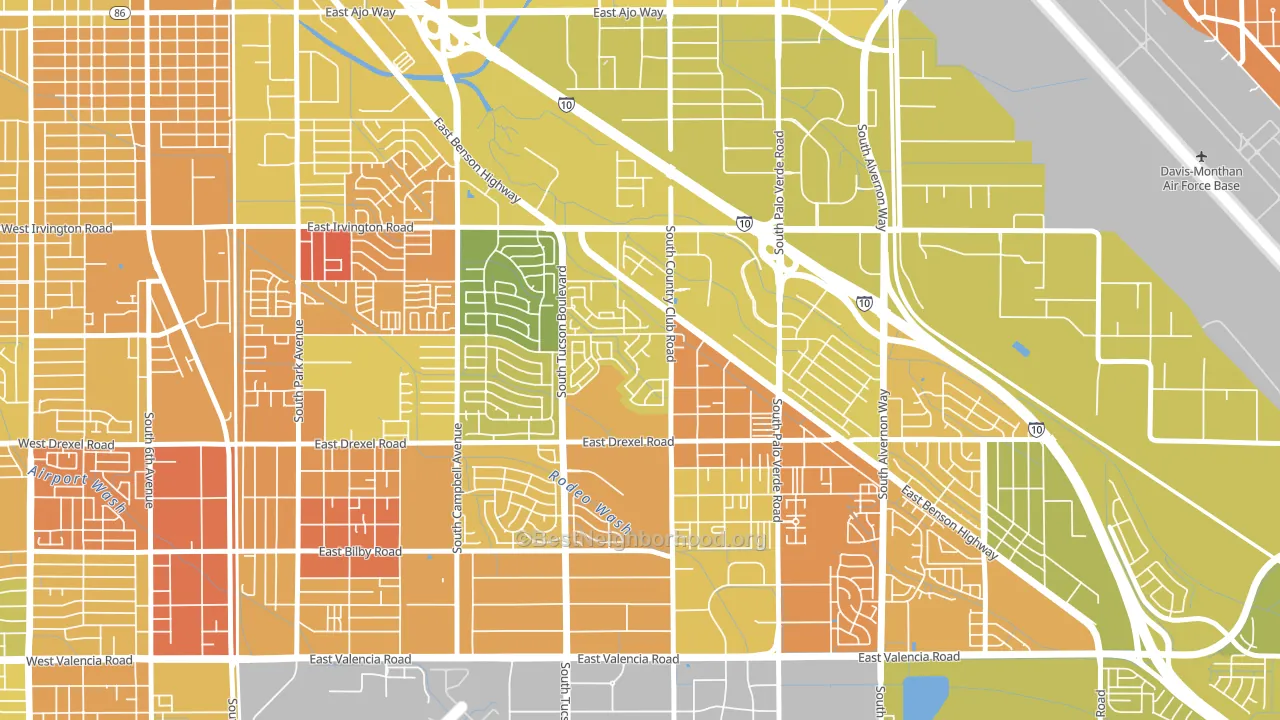 Rancho Buena, Tucson, AZ block-group voter-turnout map