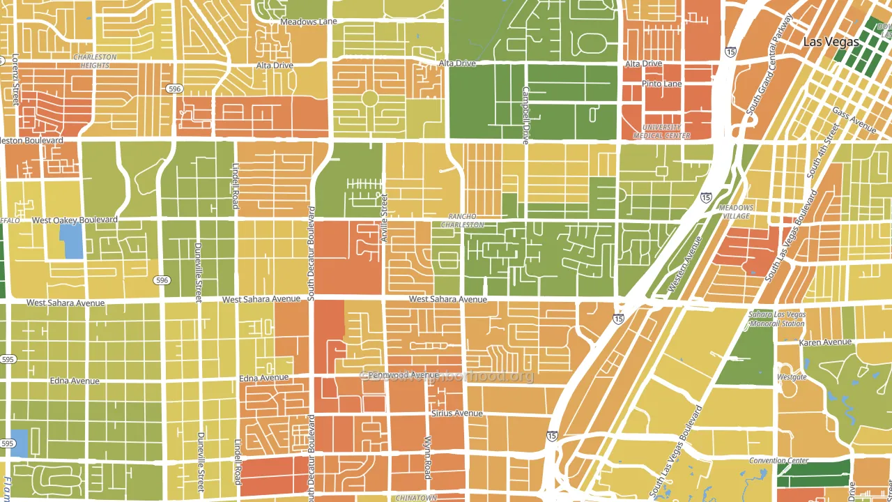 Rancho Charleston, Las Vegas, NV block-group voter-turnout map