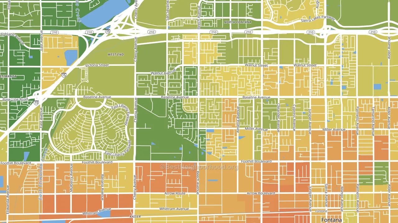 Rancho Fontana, Fontana, CA block-group voter-turnout map