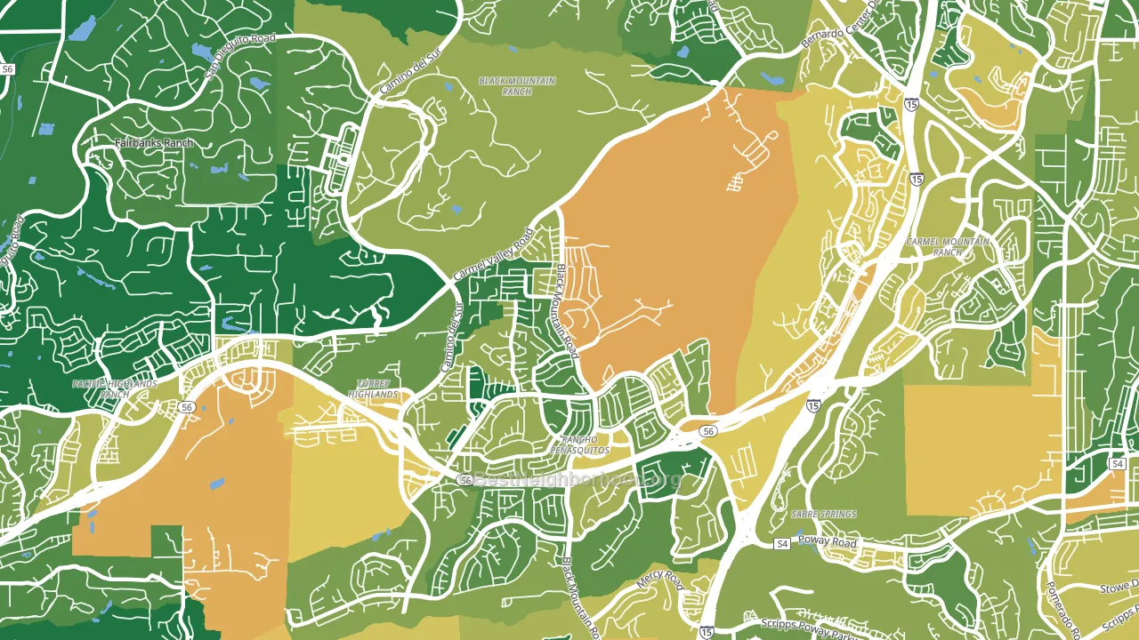 Rancho Penasquitos, San Diego, CA block-group voter-turnout map