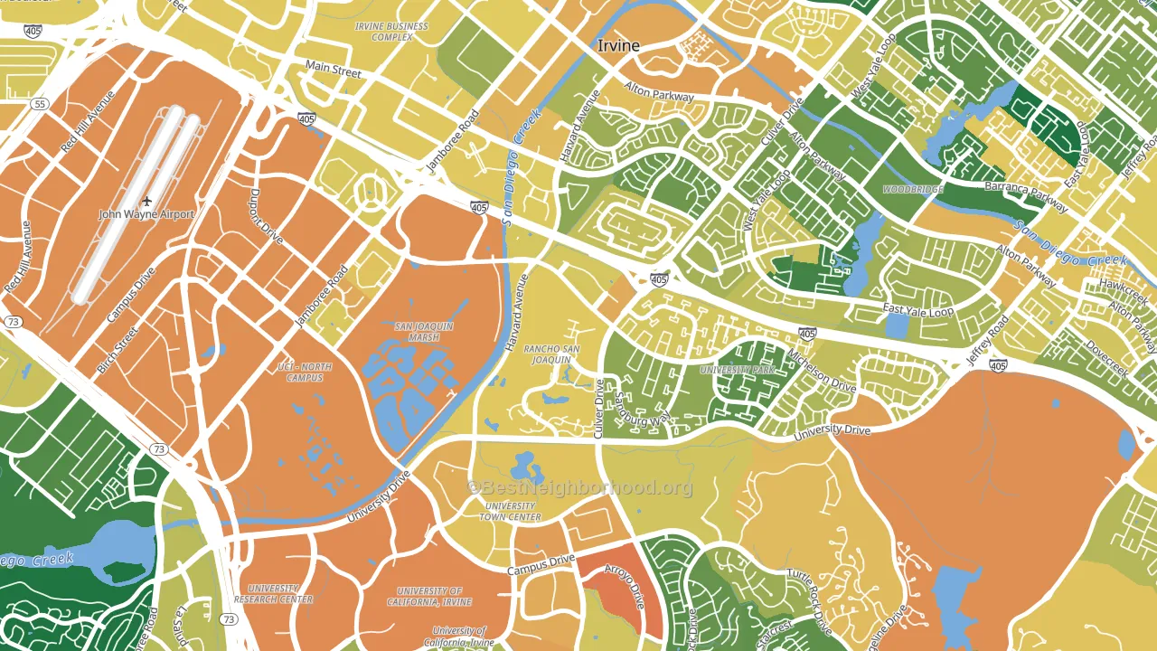 Rancho San Joaquin, Irvine, CA block-group voter-turnout map