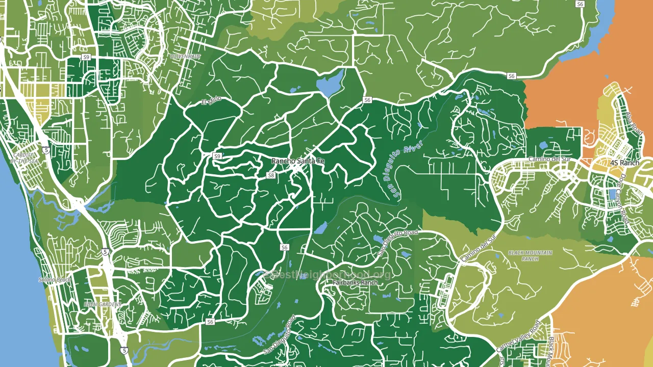 Rancho Santa Fe, CA block-group voter-turnout map