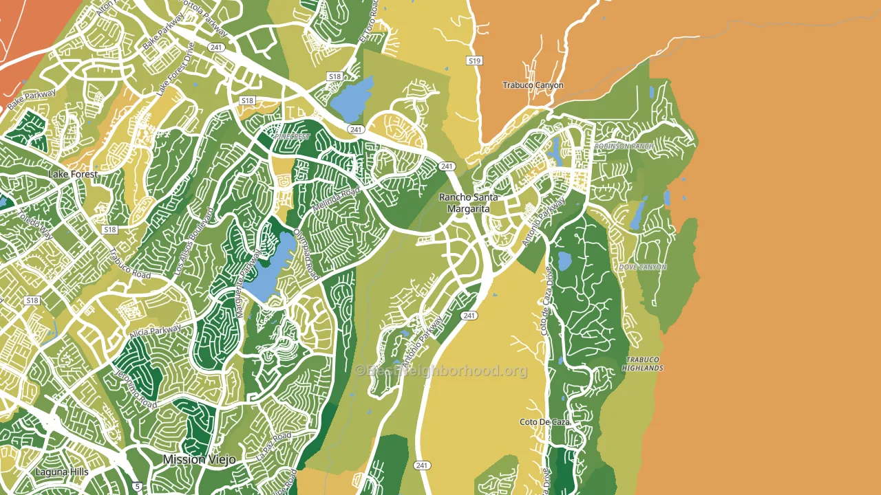 Rancho Santa Margarita, CA block-group voter-turnout map