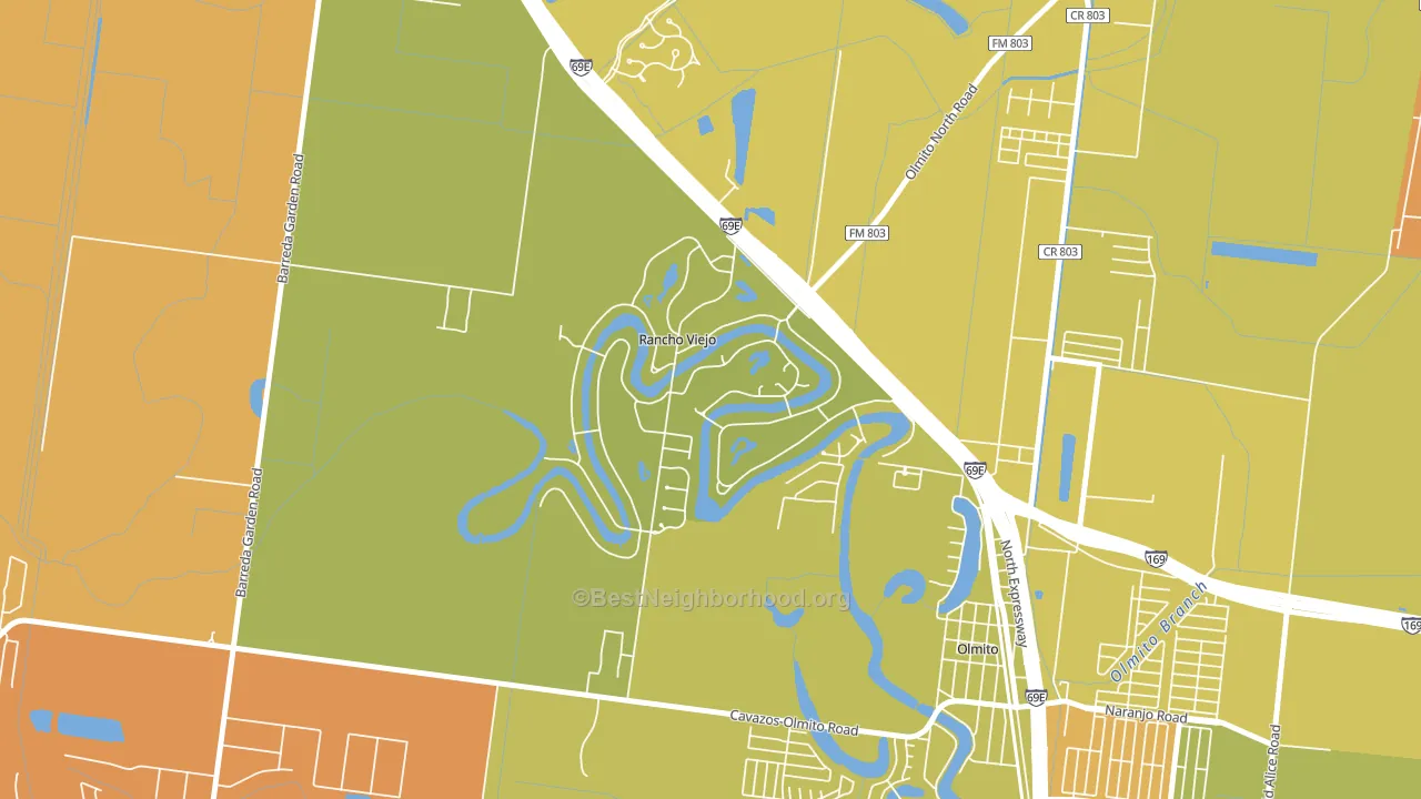 Rancho Viejo, TX block-group voter-turnout map