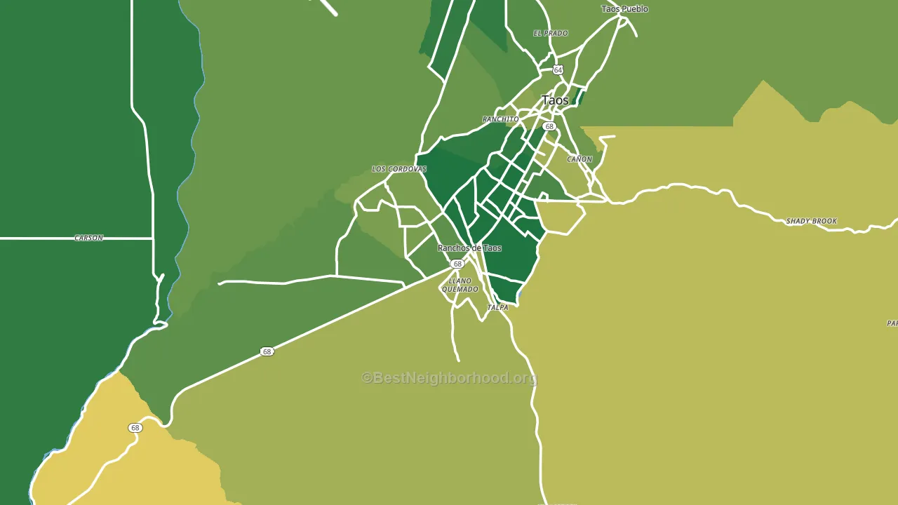 Ranchos de Taos, NM block-group voter-turnout map