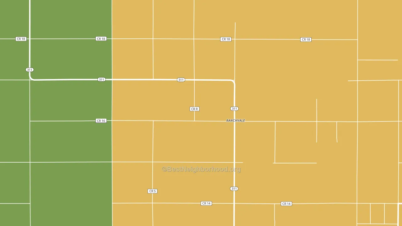 Ranchvale, NM block-group voter-turnout map