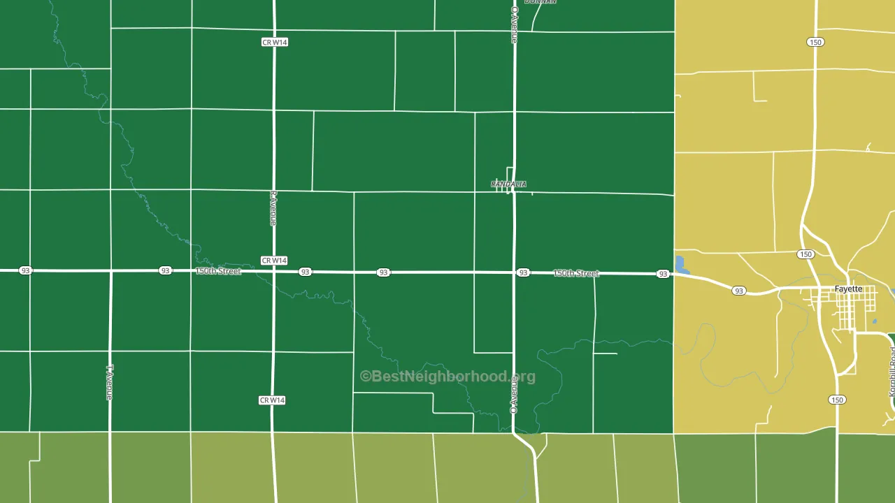 Randalia, IA block-group voter-turnout map