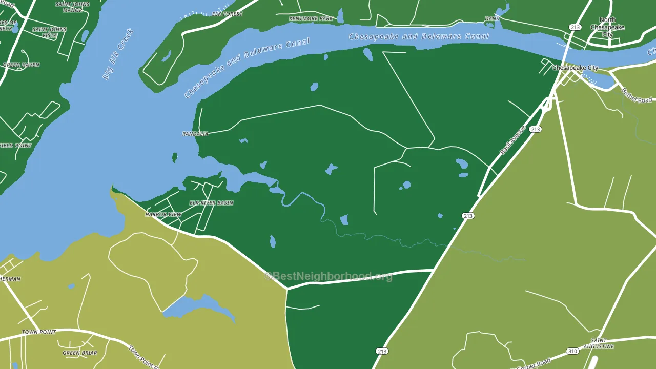 Randalia, MD block-group voter-turnout map
