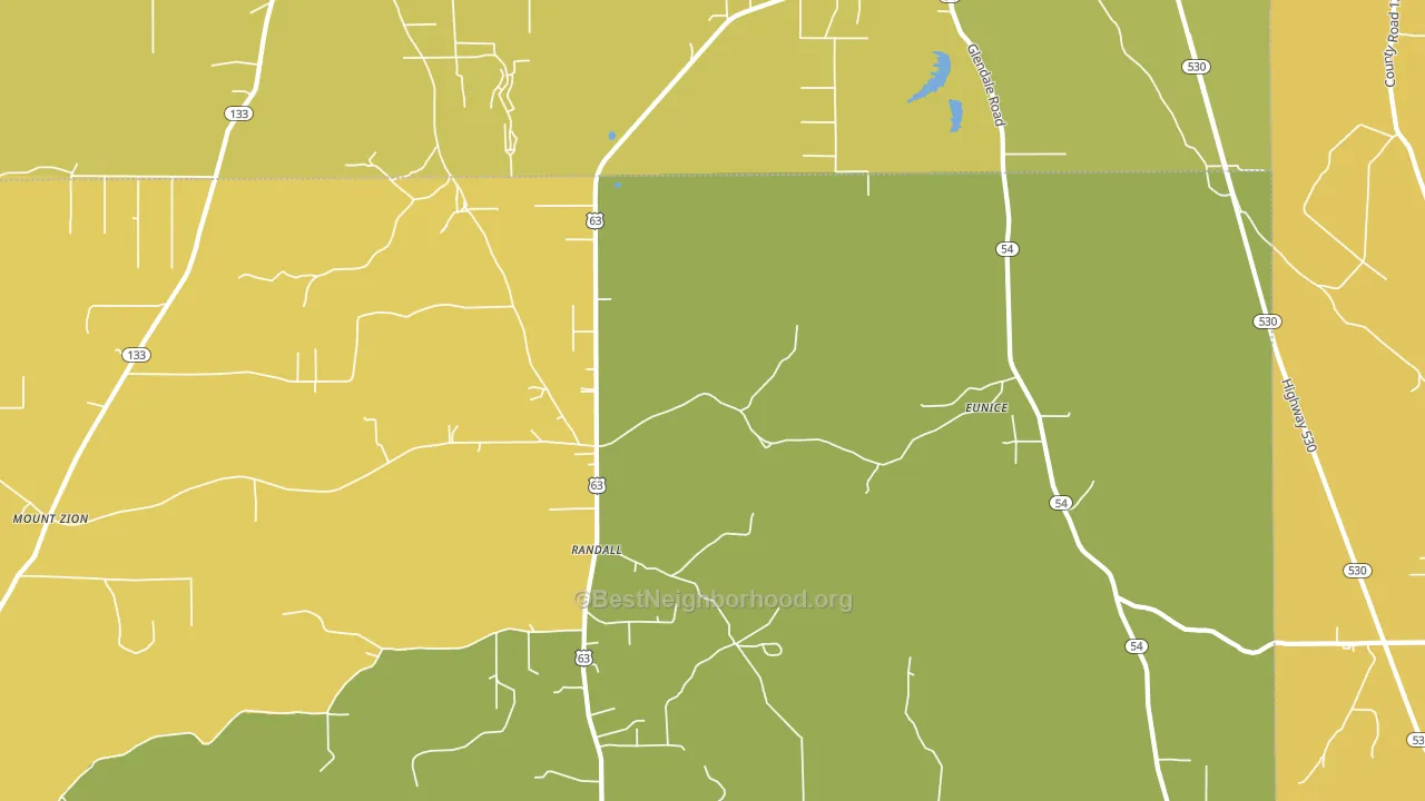 Randall, AR block-group voter-turnout map
