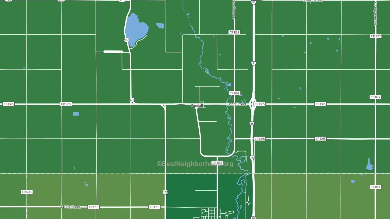 Randall, IA block-group voter-turnout map