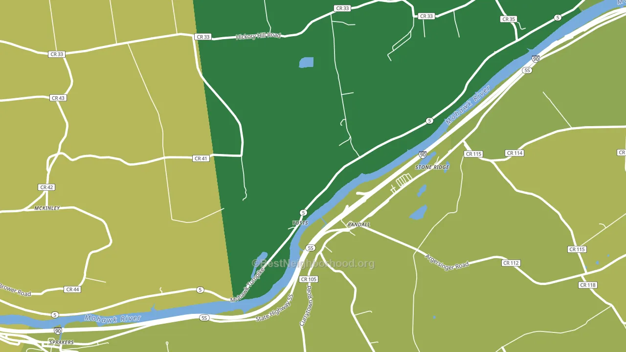 Randall, NY block-group voter-turnout map
