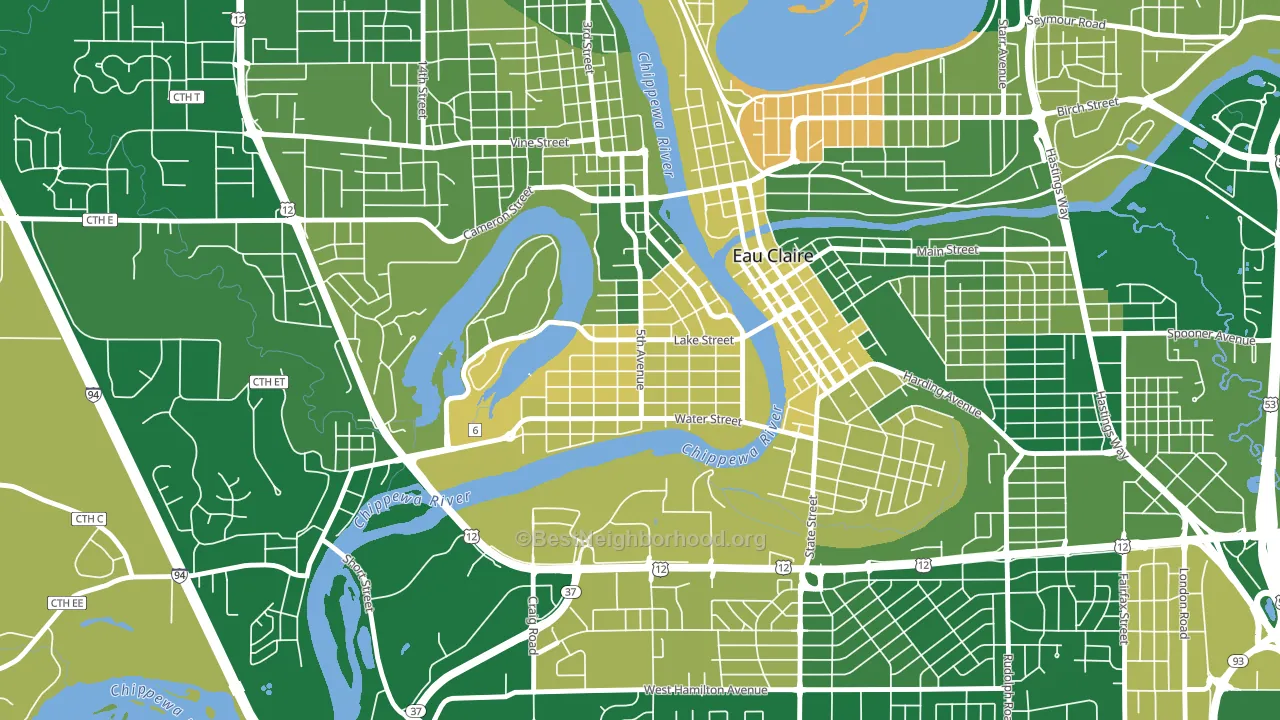 Randall Park, Eau Claire, WI block-group voter-turnout map