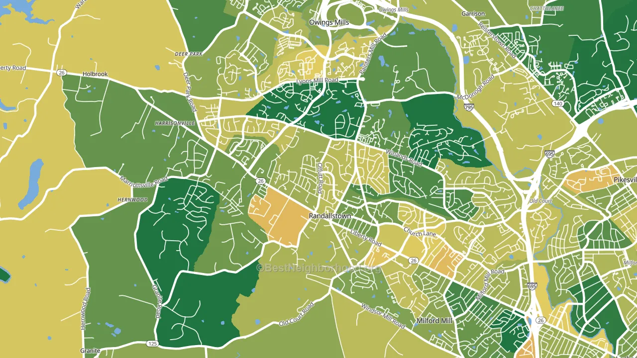 Randallstown, MD block-group voter-turnout map