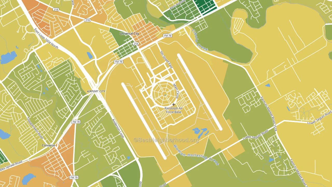 Randolph AFB, TX block-group voter-turnout map