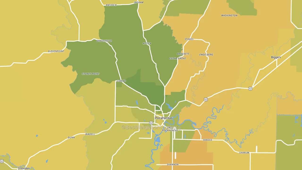 Randolph County, AR block-group voter-turnout map