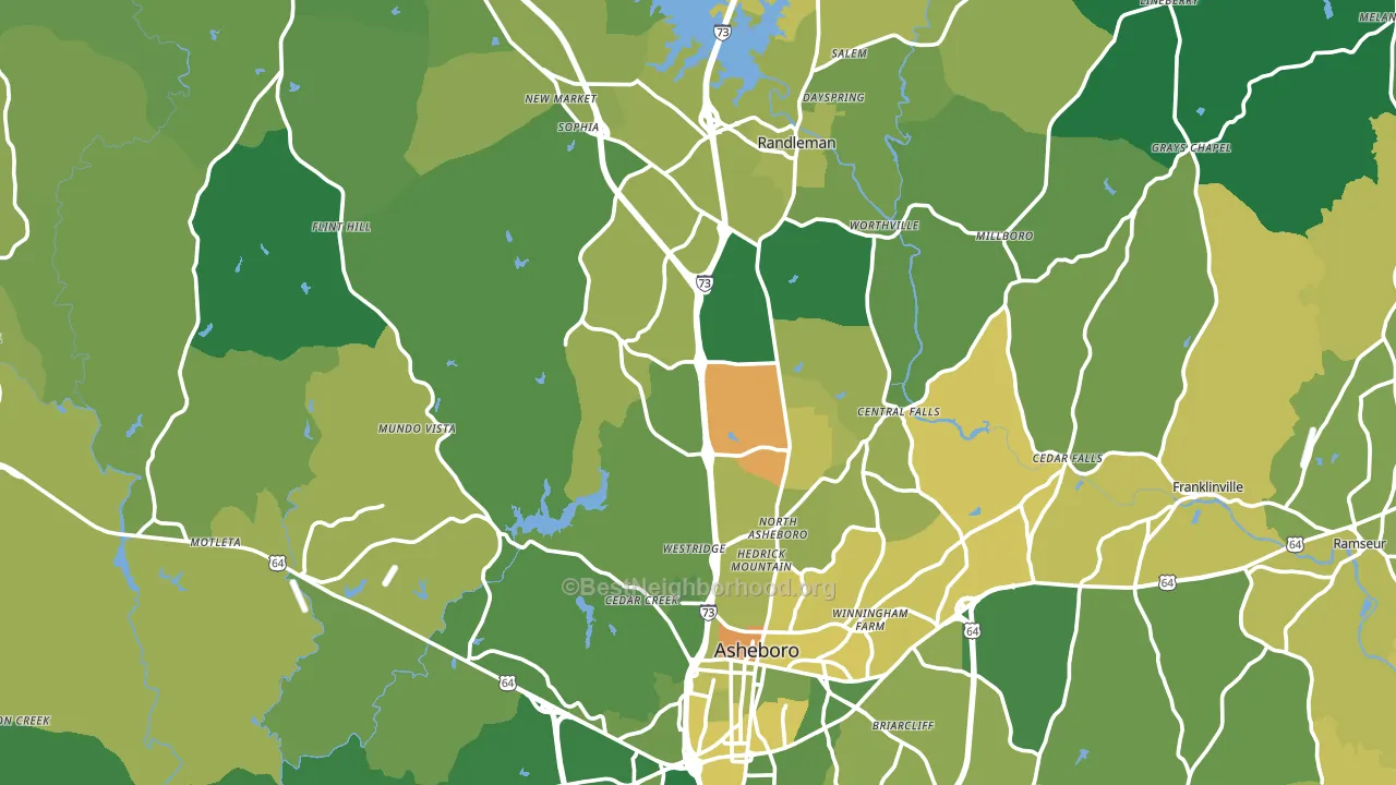 Randolph County, NC block-group voter-turnout map