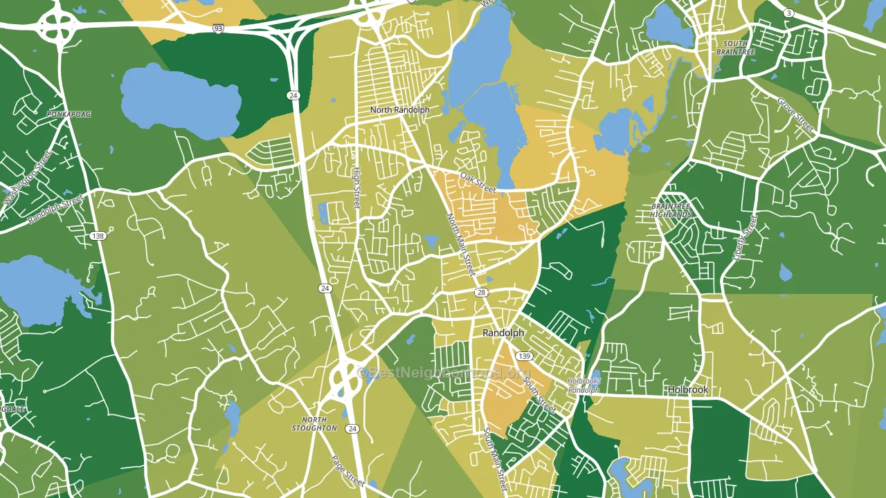 Randolph, MA block-group voter-turnout map